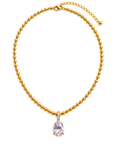 Goldene Kugelkette mit Tropfen-Anhänger