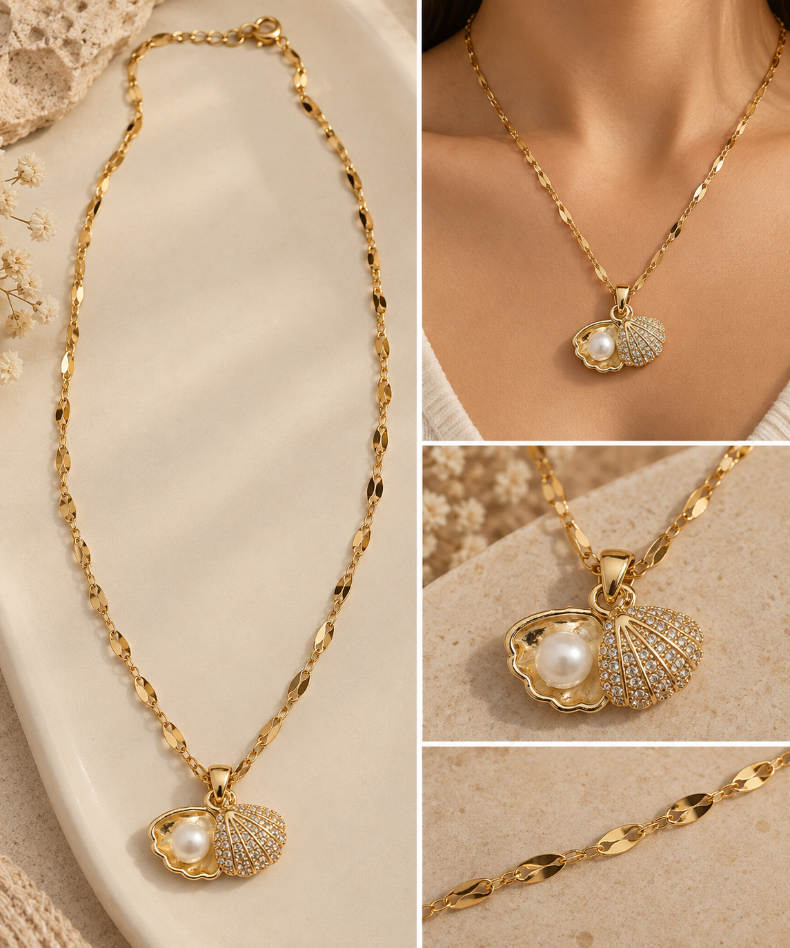 Perla Mare – Wasserfeste 18K Gold Halskette
